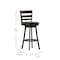 Flash Furniture Zerrick Commercial Wood Classic Ladderback Swivel Barstool w/Black LeatherSoft Seat, Espresso ES-UN3-29-ESP-GG - alternate 9